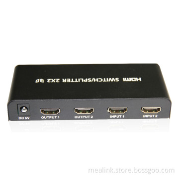 3D 2X2 HDMI Splitter Switcher